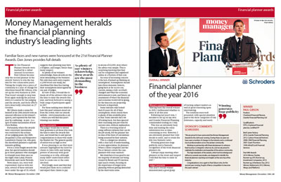 FT Financial Planner of the Year editoral